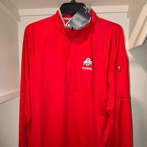 ⚾️🏟️ Ohio State University Buckeyes 3/4 Zip Polyester Long Sleeve Shirt 🏟️🏀